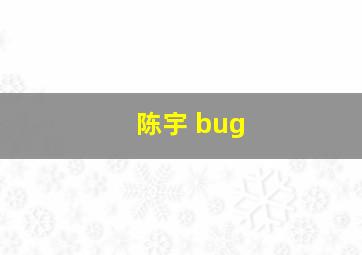 陈宇 bug